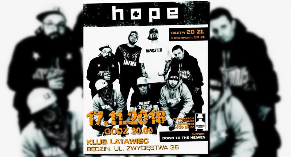 Relacja: Hope, Down To The Heaven – Klub Latawiec, Będzin, 17.11.2018