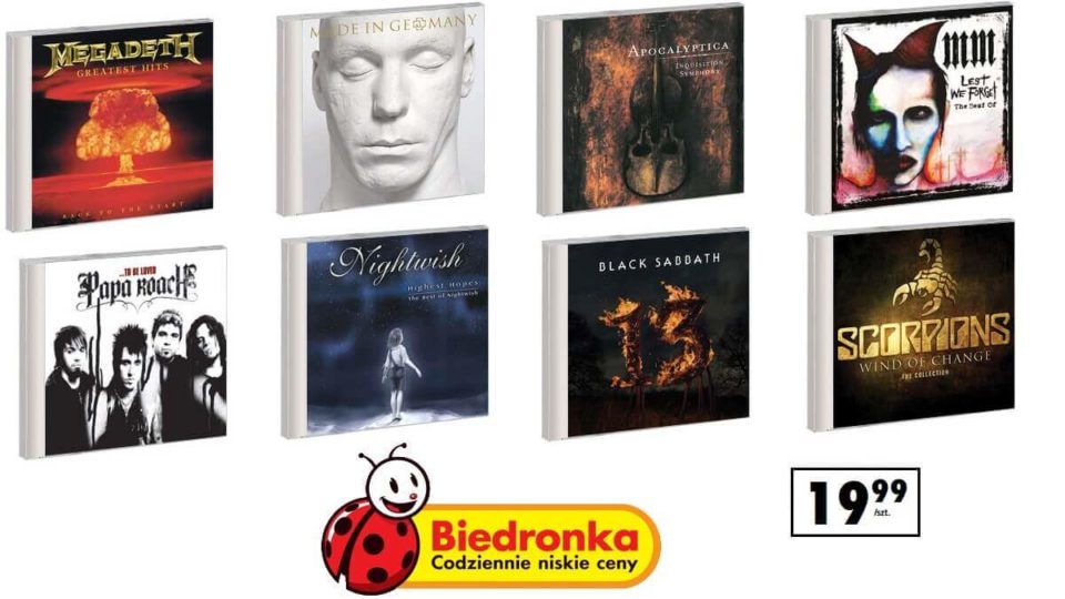 Płyty rock i metal w Biedronce