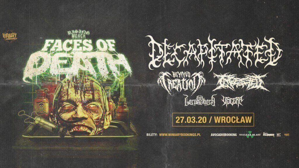 Wydarzenia rockowe i metalowe w marcu 2020 - co warto zobaczyć? 5 Rising Merch Faces Of Death Tour