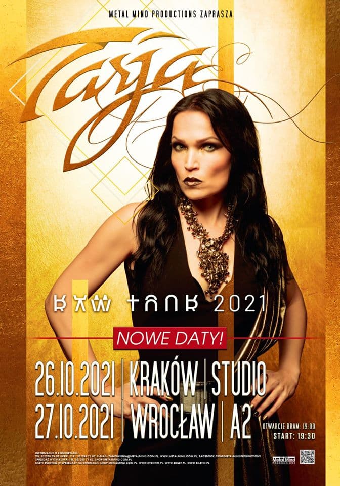Tarja Turunen w Polsce - nowe daty koncertów 2 Tarja Turunen plakat promujący koncert w Polsce w 2021 roku