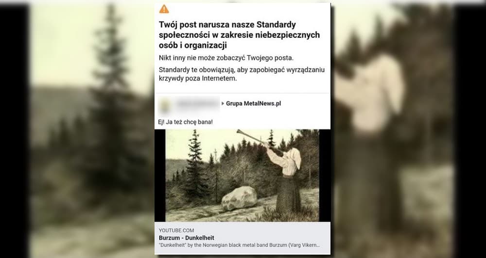 Burzum i Varg zbanowani na Facebooku? Użytkownicy portalu zablokowani 2 burzum ban scr1