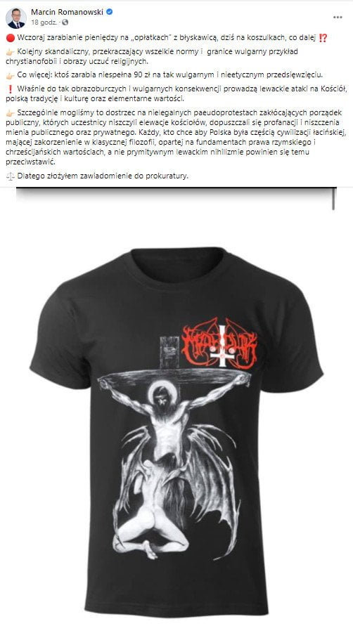 Marduk: koszulka zespołu nielegalna? Wiceminister sprawiedliwości zgłosił ją do prokuratury 2 Marduk black metal nielegalny