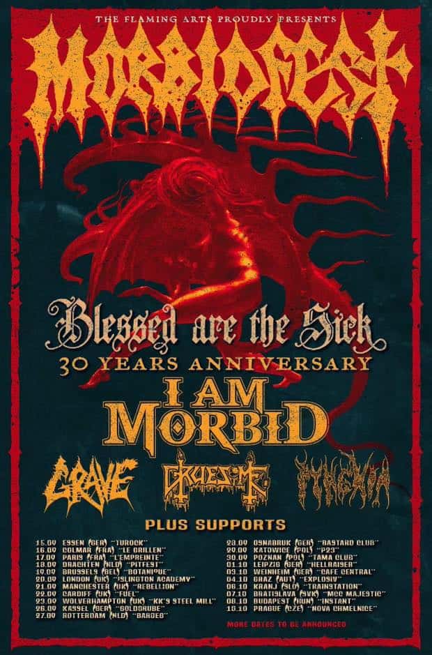 I Am Morbid w Polsce z okazji 30-lecia "Blessed Are The Sick" Morbid Angel 2 Plakat promujący trasę I Am Morbid w 2021