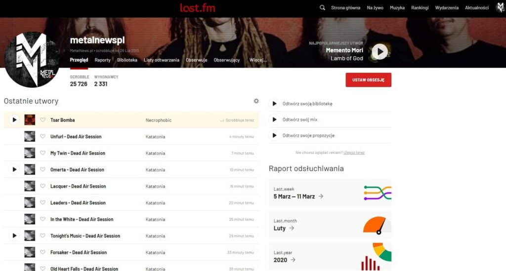 Nowy layout LastFM