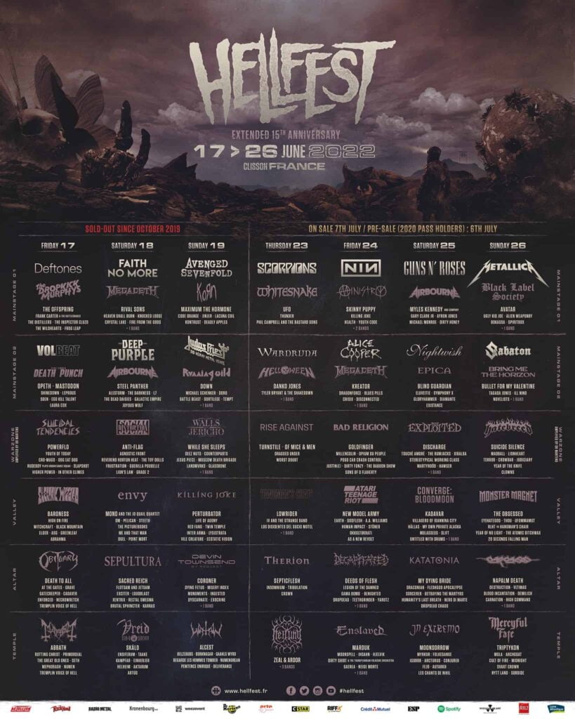 Hellfest ogłasza POTĘŻNY line-up na 2022 rok. Nie ogarniecie tego składu! 2 Skład festiwalu Hellfest 2022