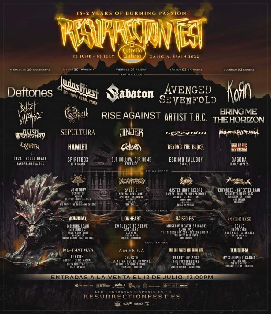 Resurrection Fest w Hiszpanii chce pobić line-up Hellfest? 2 Line up Resurrection Fest 2022