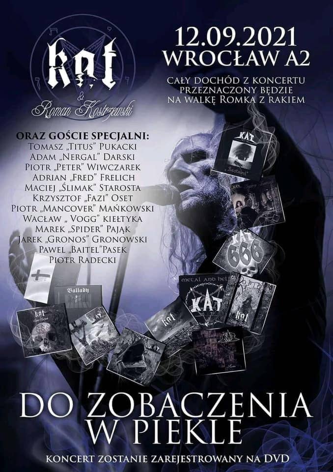 Roman Kostrzewski walczy z rakiem. Koncert charytatywny 12.09 we Wrocławiu 2 Plakat promujący koncert Do zobaczenia w Piekle we Wrocławiu