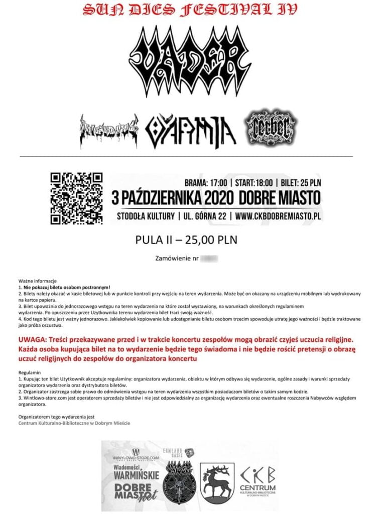 Obraza uczuć religijnych na koncertach zagrozi organizatorom? Zapytaliśmy ich o zdanie 3 Bilet na Sun Dies Festival IV