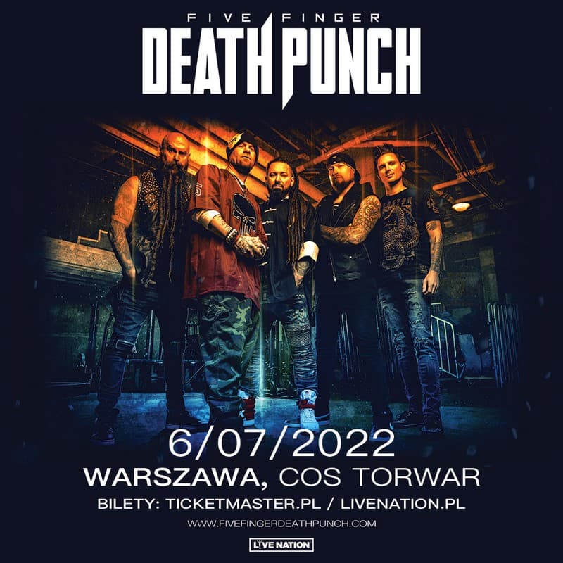 Five Finger Death Punch w Warszawie już 6 lipca 2 Koncert Five Finger Death Punch w Warszawie