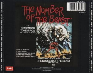Tył okładki Iron Maiden "Run to the Hills"