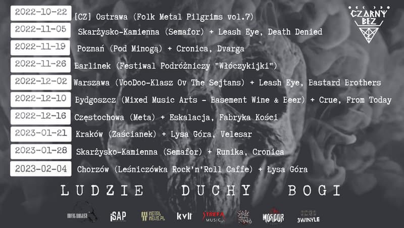 Zespół Czarny Bez promuje na koncertach album „Ludzie, duchy, bogi” 2 Trasa zespołu Czarny Bez
