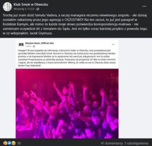 Manager Vadera oskarża klub Smok w Otwocku o oszustwo 6 Klub Smok Otwock screen Facebook