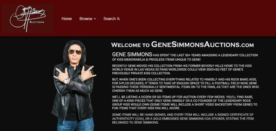 Gene Simmons KISS aukcje