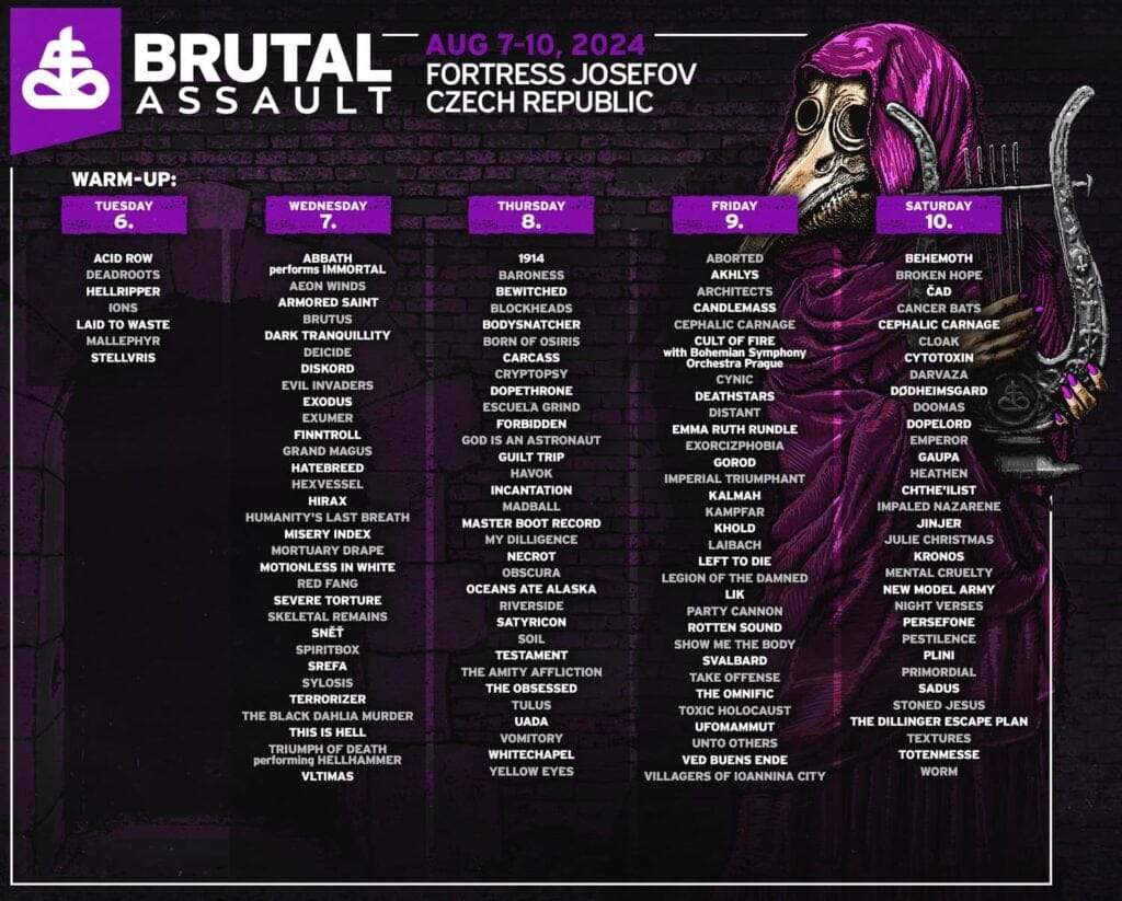 Program festiwalu Brutal Assault 2024. Kto i kiedy zagra? 2 Program festiwalu Brutal Assault 2024