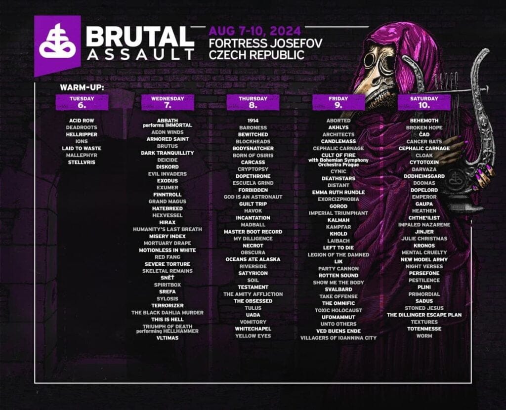 Brutal Assault skompletował line-up na główną scenę 2 Program festiwalu Brutal Assault 2024