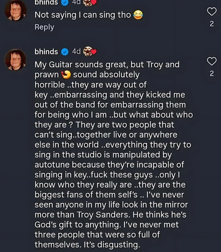 Mastodon w ogniu krytyki: Brent Hinds ostro atakuje byłych kolegów 2 Brent Hinds Mastodon Instagram 2025