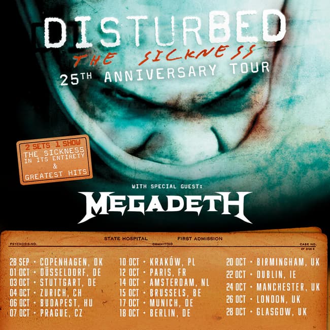 Oświadczenie Disturbed ws odwołanego koncertu w Brukseli 2 Trasa Disturbed z Megadeth w 2025