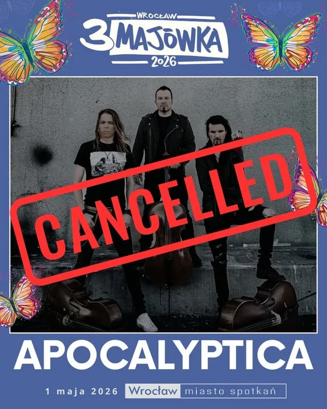 Apocalyptica nie wystąpi na 3-majówce we Wrocławiu