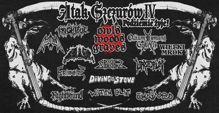 Diving Stove dołącza do składu imprezy Atak Szczurów vol. 4 2 Plakat promujący koncert Atak Szczurów Vol. 4