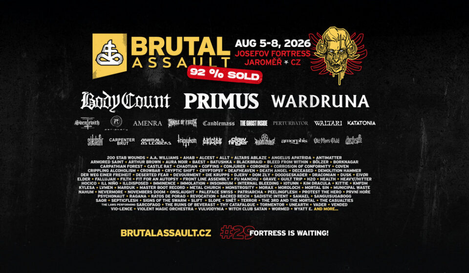 Brutal Assault 2026 prawie wyprzedany pełny skład festiwalu