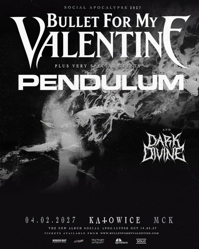 Bullet For My Valentine zagra w Katowicach w lutym 2027 2 Plakat promujący koncert Bullet For My Valentine w Katowicach