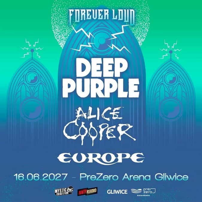 Deep Purple, Alice Cooper i Europe na jedynym koncercie w Polsce (2027) 2 Deep Purple, Alice Cooper i Europe zagrają w Gliwicach