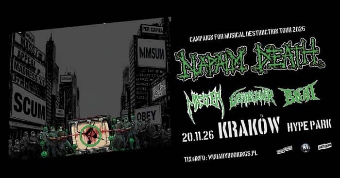 Napalm Death w Krakowie w 2026