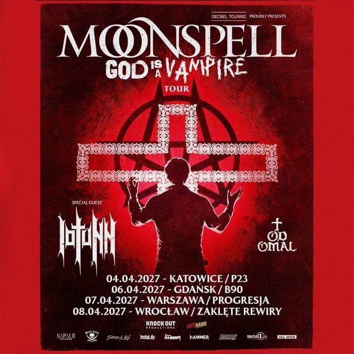 Moonspell wracają do Polski. Aż cztery koncerty w 2027 roku 2 Plakat promujący koncerty Moonspell w 2027 roku