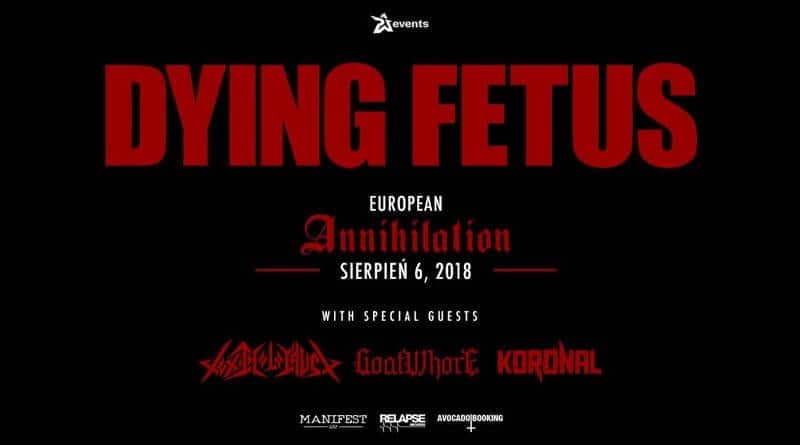 Koncert Dying Fetus, Goatwhore, Toxic Holocaust w klubie Proxima