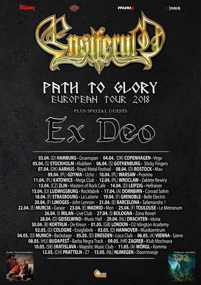 Koncert Ensiferum i Ex Deo w Polsce 2018