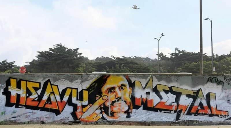 Kemmy Kilmister mural, graffiti
