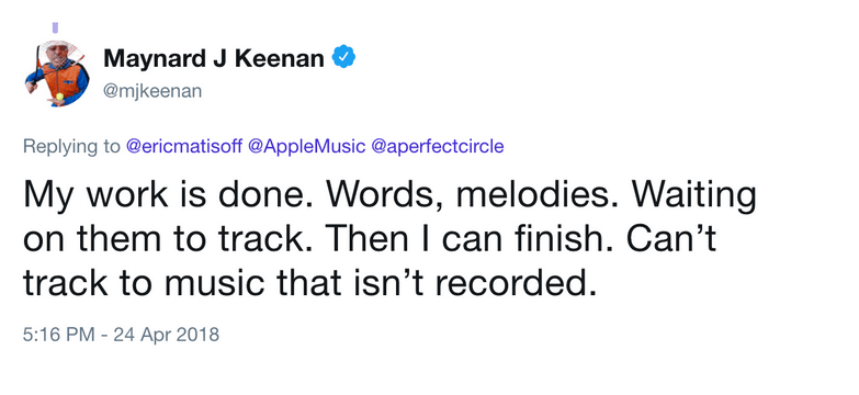 Maynard James Keenan z Tool screen Twitter