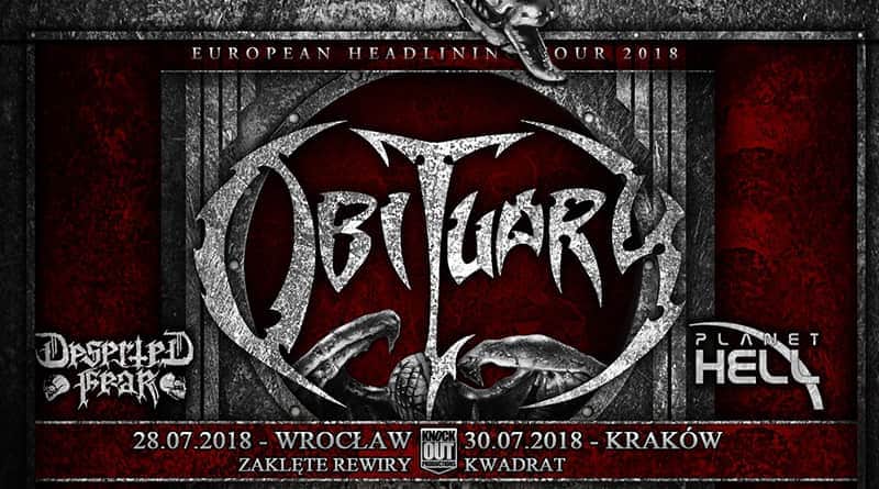 obituary desrted fear planet hell koncerty 2018