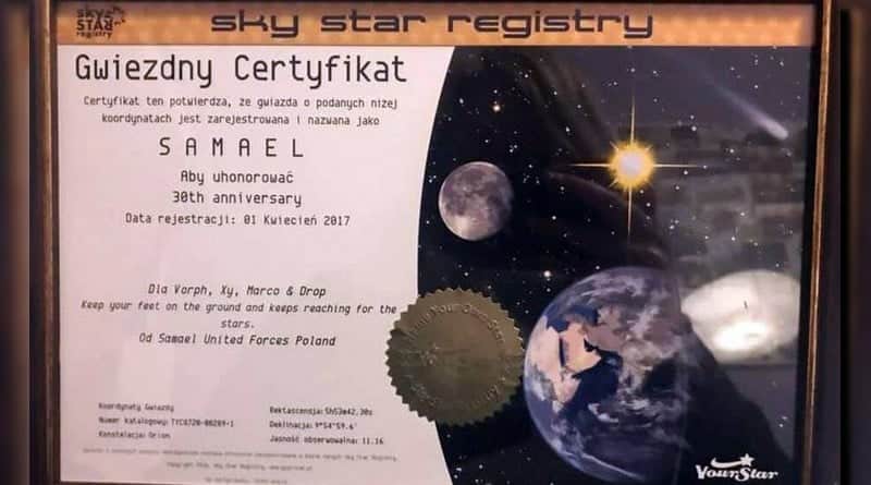 Zespół Samael ma swoją gwiazdę